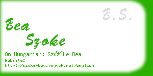 bea szoke business card